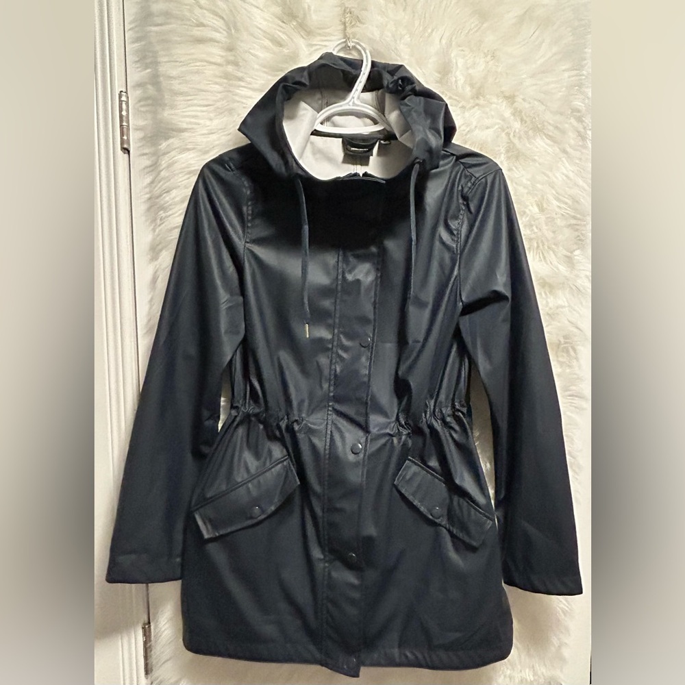 Vero Moda Navy Rain Jacket with Hood